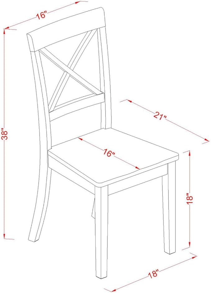 East West Furniture BOC-WHI-W Boston Dining Room Chairs