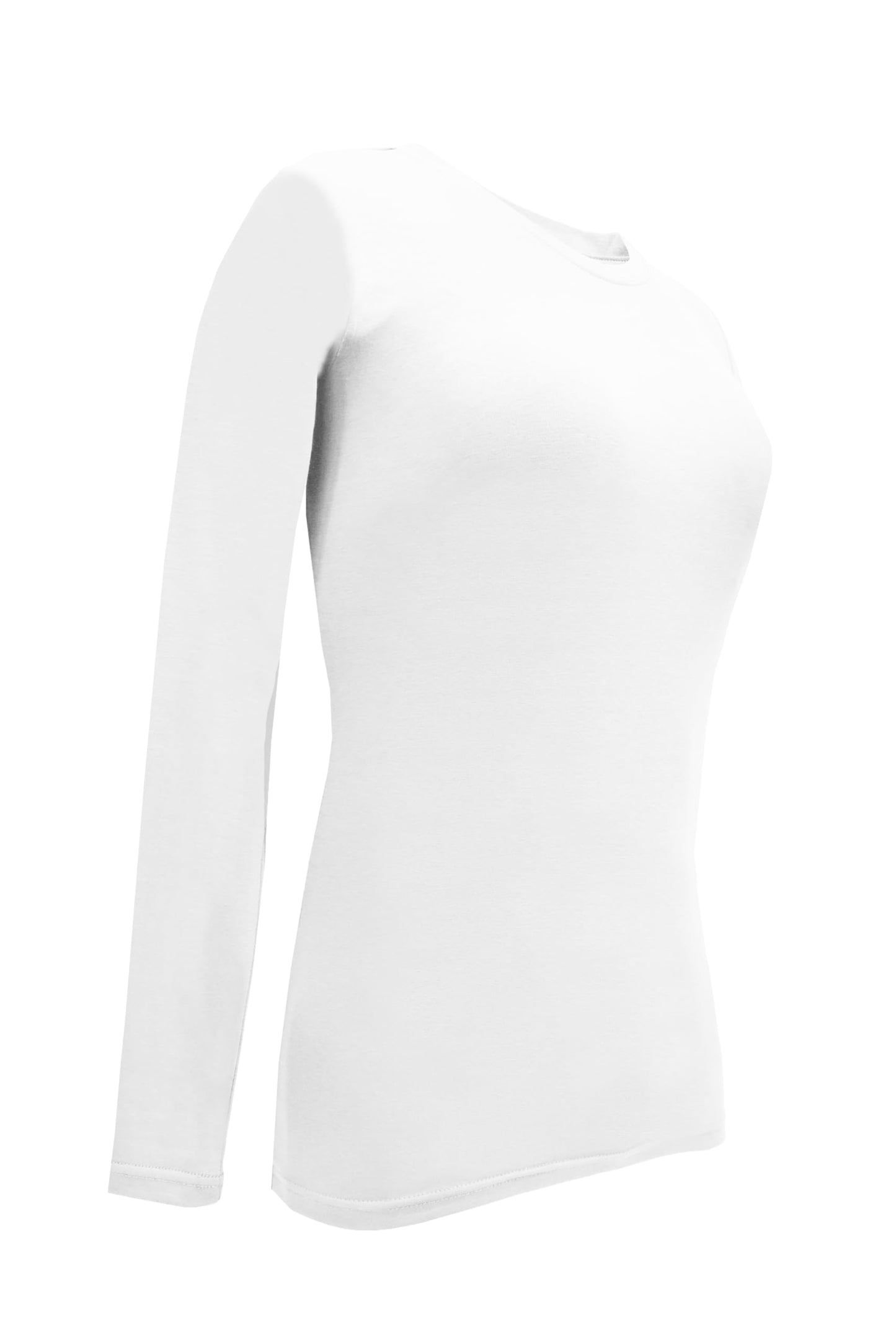 Natural Uniforms Women's Under Scrub Tee Crew Neck Long Sleeve T-Shirt (White, Medium)