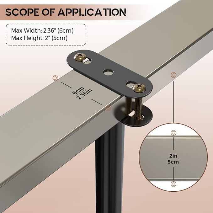 Under Bed Metal Support Legs, Adjustable Height Bed Frame Support Leg, Bed Slat