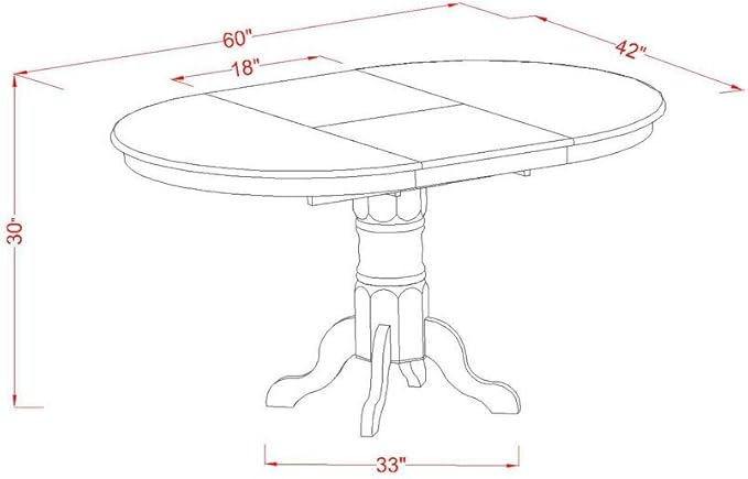 East West Furniture AVT-OAK-TP Avon Modern Kitchen Table