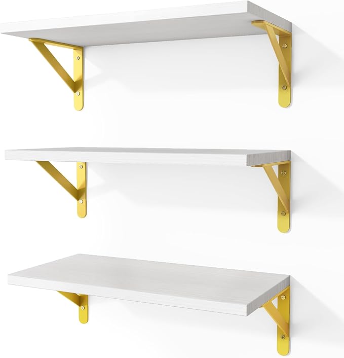 Fixwal Floating Shelves for Wall, Wood Wall Mounted Shelves for Bedroom