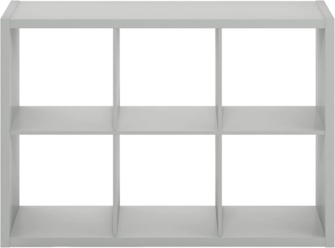 Furinno CUBICLE Book Shelf, 6-Cube Bookshelf, Extra Thick Frame Horizontally &
