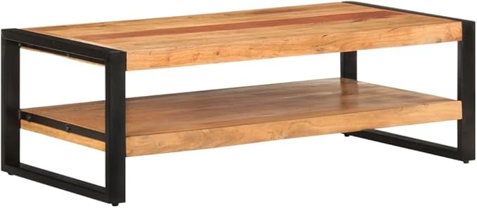 Coffee Table 47.2"x23.6"x15.7" Solid Acacia Wood, Side Table, Center Table