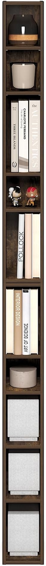 Furinno Fulda Book Shelf, 10-Tier Bookshelf, Space Saving Storage Shelf Bookcase