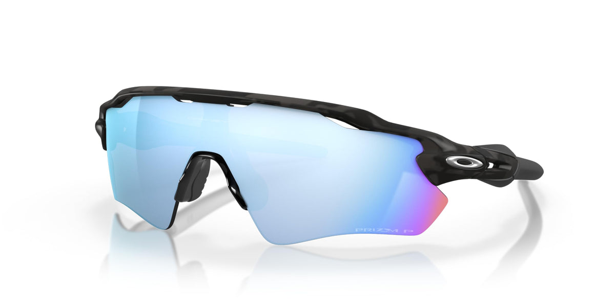 Oakley Men's OO9208 Radar EV Path Rectangular Sunglasses, Matte Black Camo/Prizm Deep Water Polarized, 38 mm