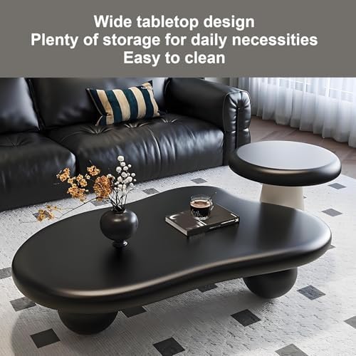 Eco-Friendly Vintage Cream Coffee Table – Sturdy Round Legs, Smooth Finish