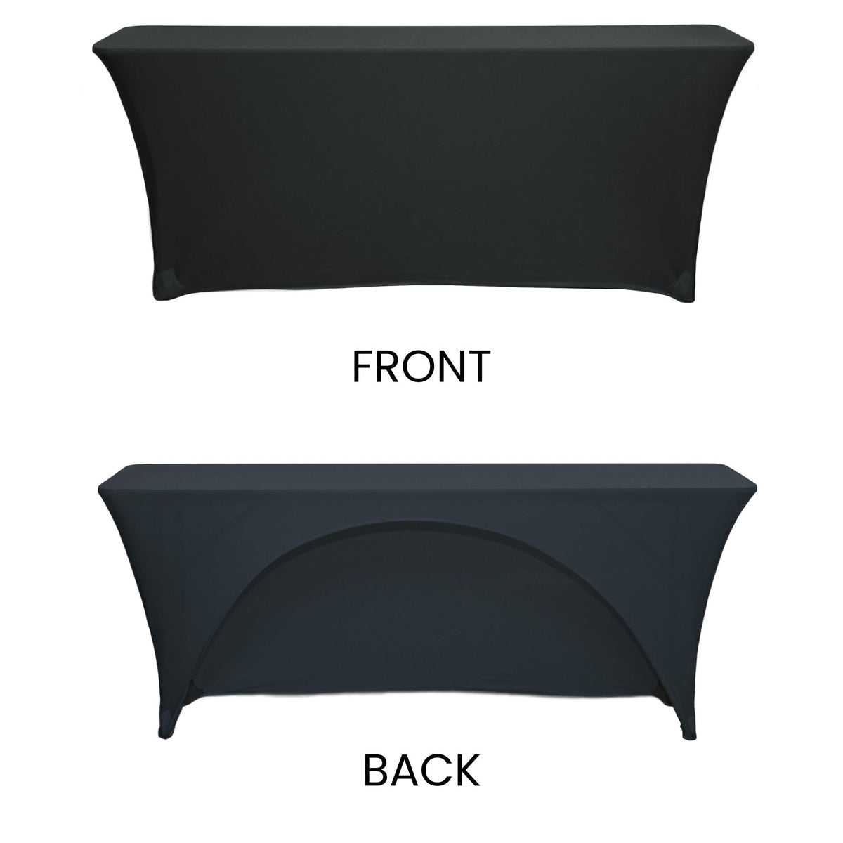 YOUR CHAIR COVERS - Spandex 6 Ft x 18 Inches, Narrow Classroom Open Back Rectangular Training Stretch Tablecloth - Black