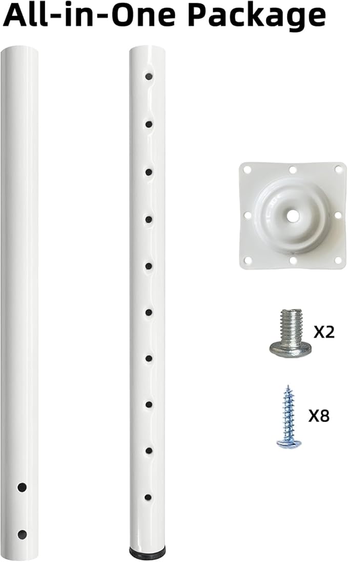 QLLY Adjustable Metal Table Leg, 24-40 inch, Home Office DIY Desk Leg,