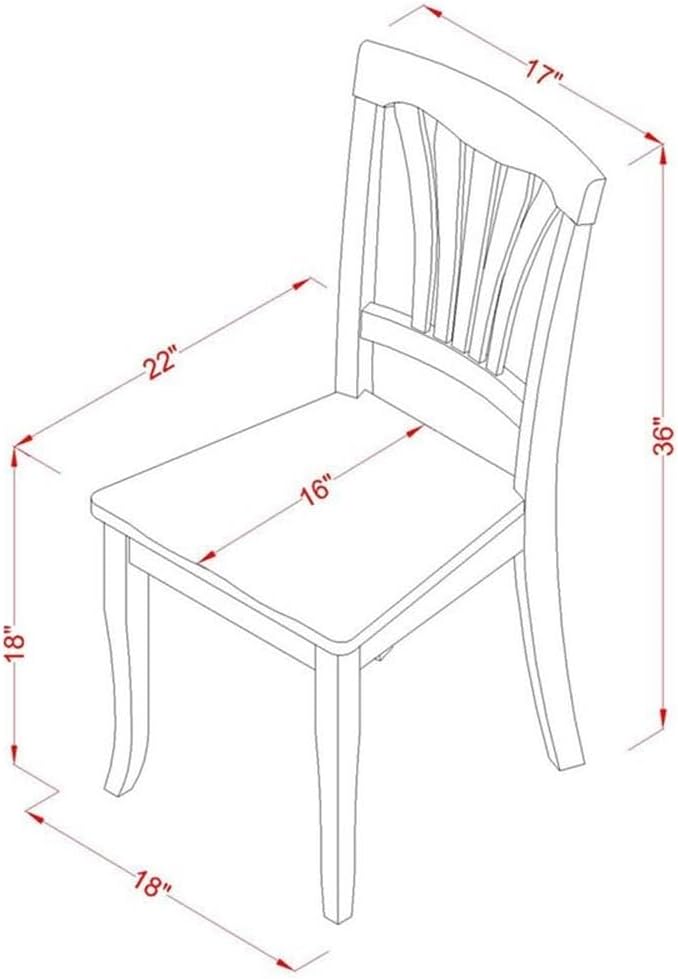 East West Furniture AVC-SBR-W Avon Dining Room Chairs