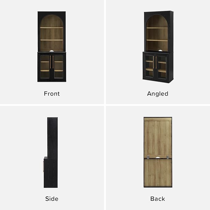 mopio Blake Tall Display Cabinet, Kitchen Buffet Pantry Cupboard, Trophy