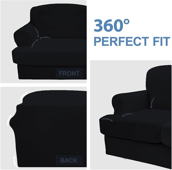 CUCRAF T Cushion Sofa Cover 2 Piece Armchair Slipcovers, Soft Thick Velvet