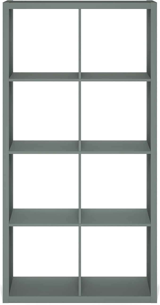 Furinno Cubicle Book Shelf, 8-Cube Bookshelf, Extra Thick Frame Horizontally &