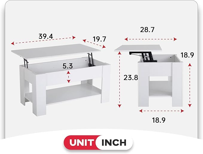 FDW 39.4" Lift Top Coffee Table