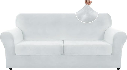 ZNSAYOTX Oversized Velvet 3 Piece Couch Cover