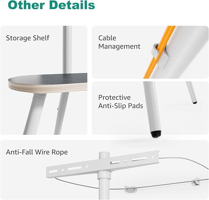 White Metal Tripod Easel TV Stand