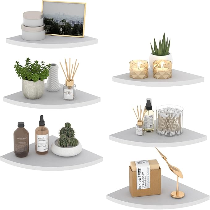 HORLIMER Floating Corner Shelf Wall Mount, Living Room