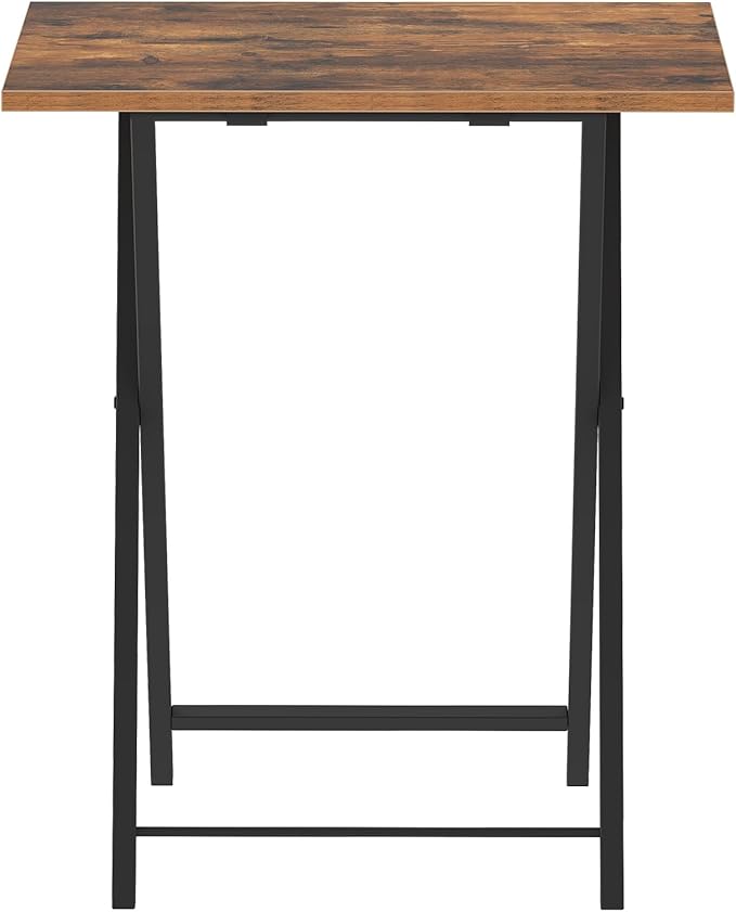 HOOBRO Folding TV Tray Tables, Industrial Snack Tables