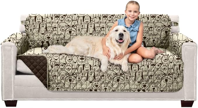 Sofa Shield® Couch Slip Covers for Dogs, Reversible Furniture Protector