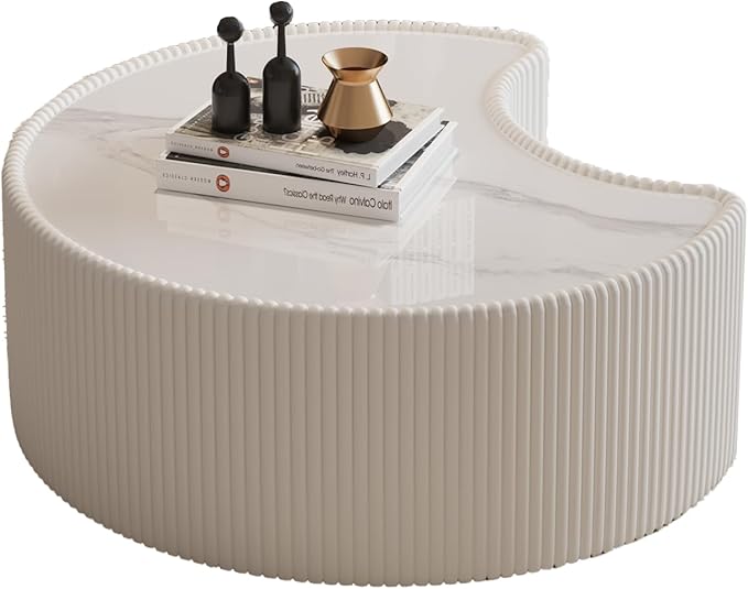 Modern Nesting Coffee Table Set of 2, Creative Moon Coffee and End Table Set