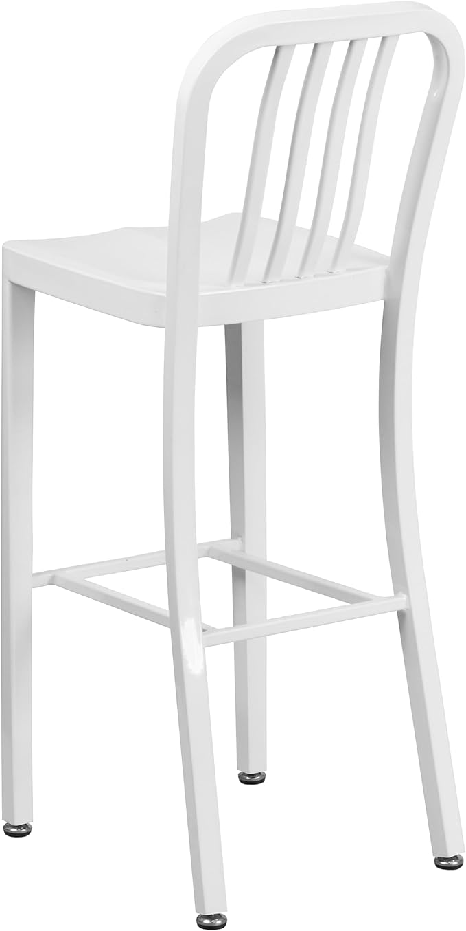 Flash Furniture Gael Commercial Grade 2 Pack 30" High White Metal