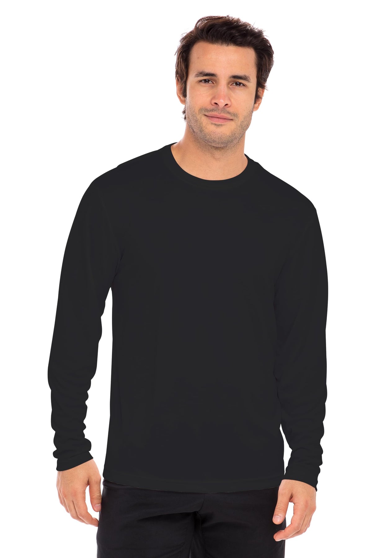Opna Men's Long Sleeve Moisture Wicking Athletic Shirts Black-L