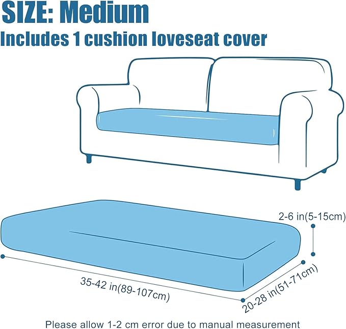 Smiry Waterproof Couch Cushion Covers, Stretch Jacquard Sectional Couch Covers