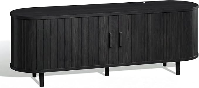 58" Mid Century Modern TV Stand, Wood TV Consoles