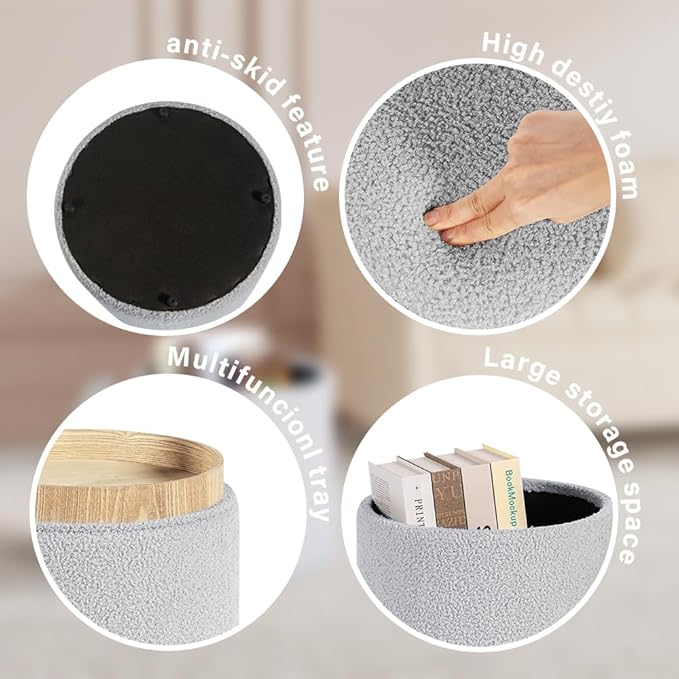 PINPLUS Round Boucle Ottoman