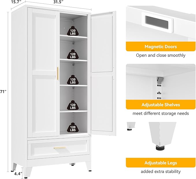 YAUWOH 71''Tall Kitchen Pantry Cabinet