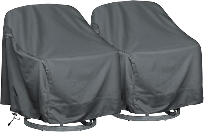 Outdoor Swivel Lounge Chair Cover 2 Pack, Waterproof Heavy Duty Outdoor Chair