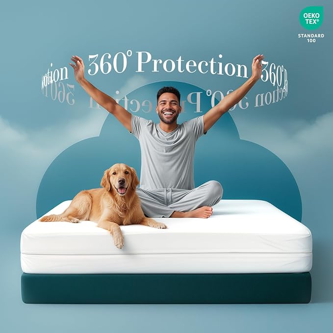 Utopia Bedding Mattress Protector Zippered Short Queen Size, 100% Waterproof