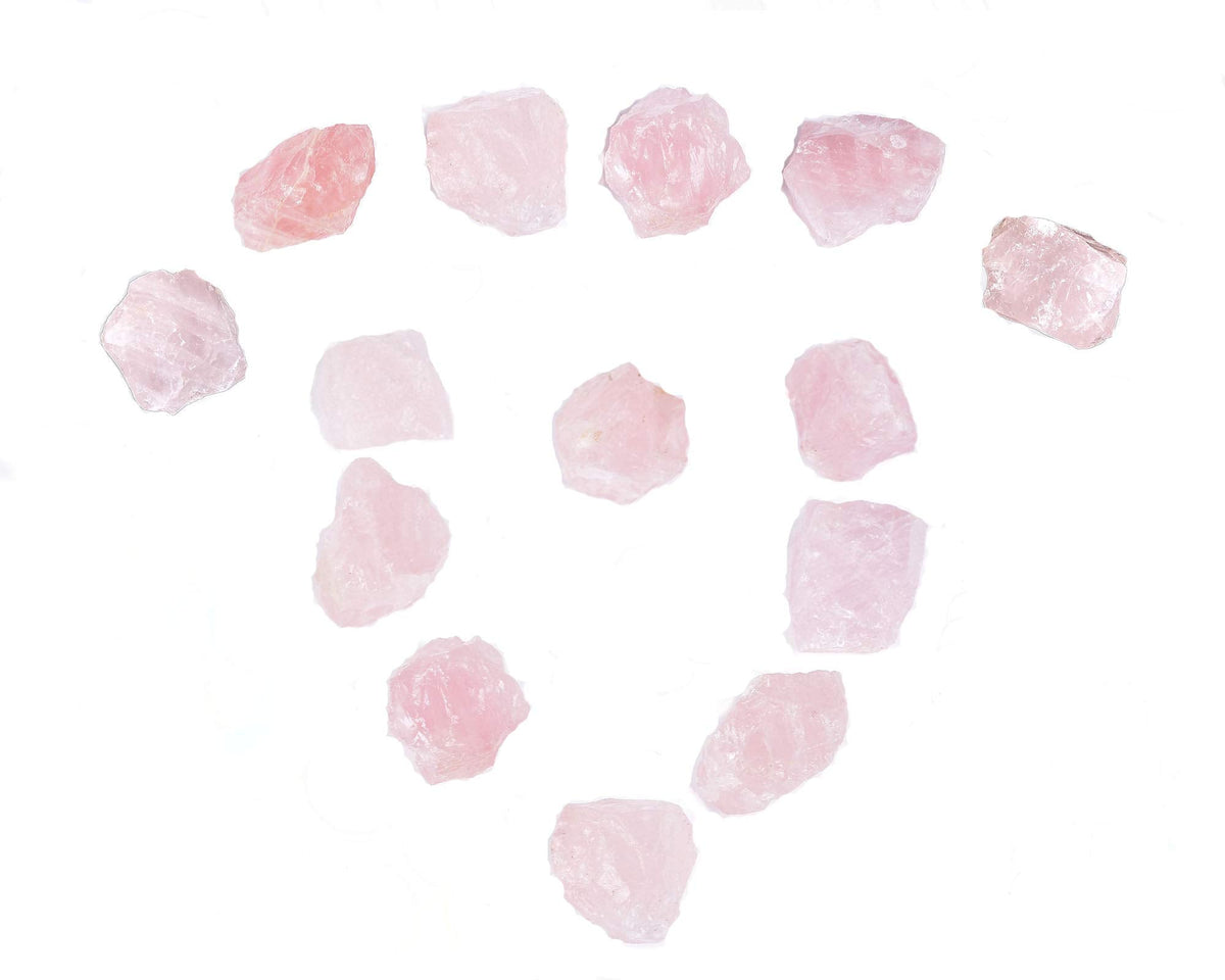 JIC Gem 12-16Pcs 0.7 Lbs Irregular Shape Rose Quartz Crystals and Healing Stones Pink Gemstone Raw Crystal Bulk Unpolished Madagascar Rock Rough Stones