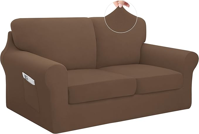 Easy-Going 5 Pieces Stretch Loveseat Cover Washable Loveseat Slipcover Set