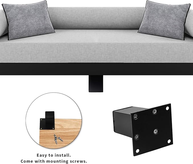 4Pcs 4Inch Metal Furniture Legs, Square Metal Cabinet Support Foot