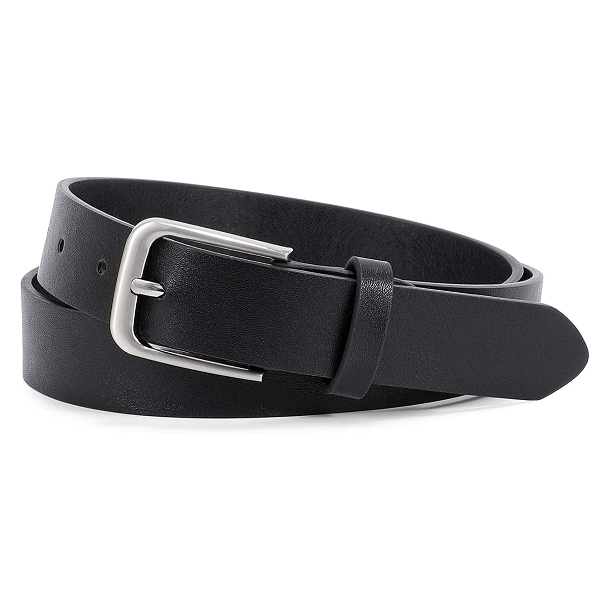 WHIPPY Women Casual Leather Belt for Jeans Pants, Fashion Ladies Waist Dress Belt (Fit Waist Size 37-42 Inches,Black)