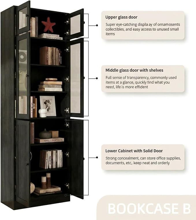 TUSY 85.5" Modern Tall Bookcase