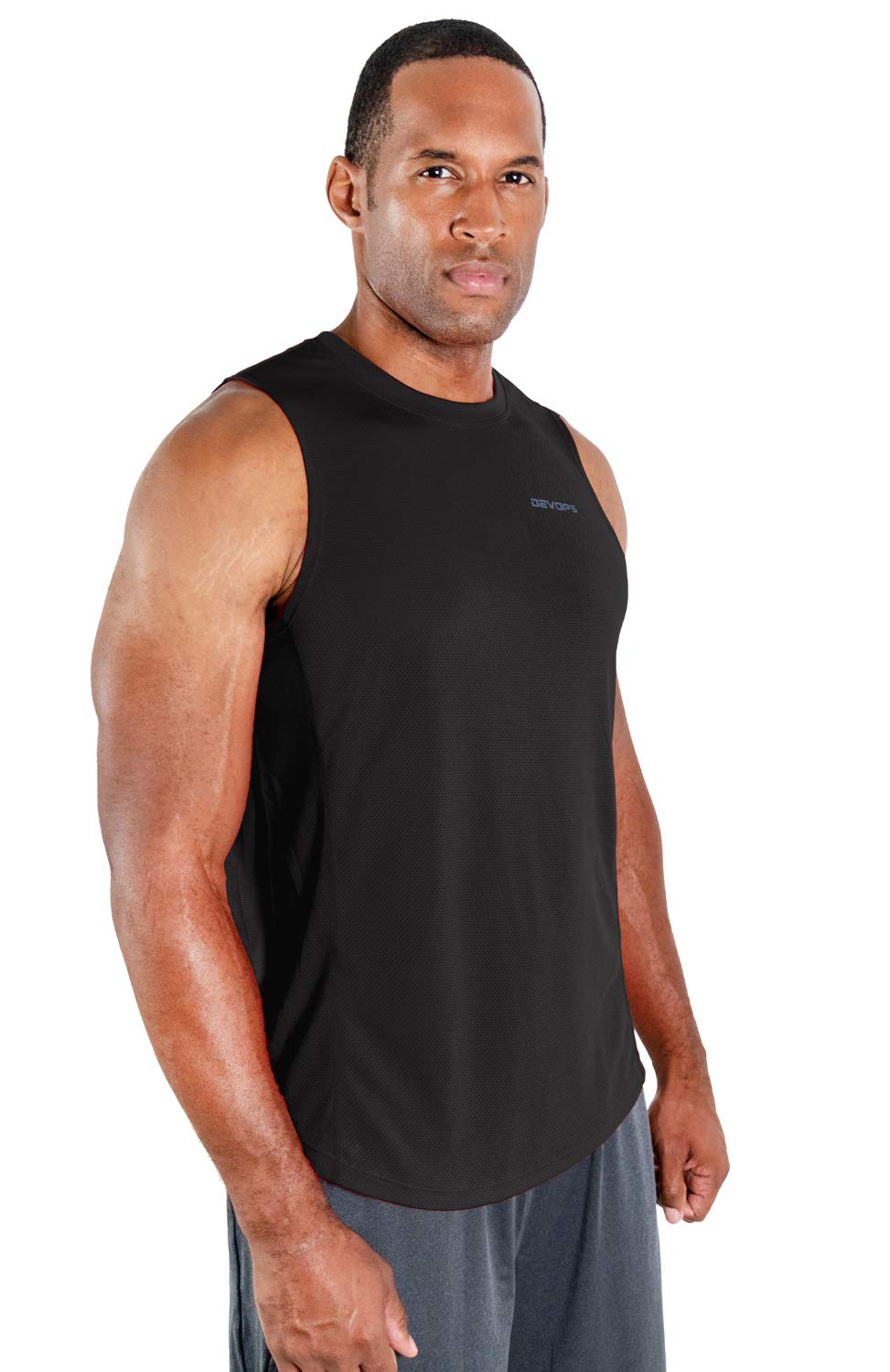 DEVOPS 3 Pack Men's Muscle Shirts Sleeveless Dry Fit Gym Workout Tank Top (3X-Large, Black/Black/Black)