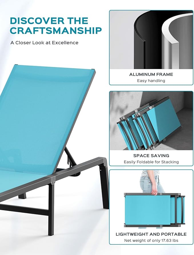 Aluminum Chaise Lounge Ourdoor