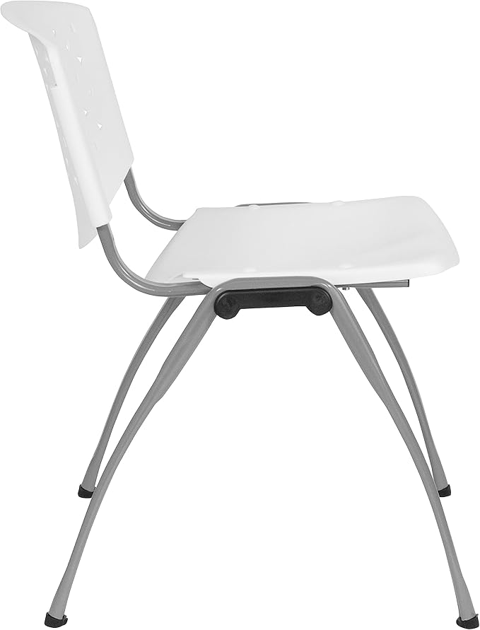 Flash Furniture HERCULES -5 Pack 880 lb. Capacity White Plastic Stack Chair |