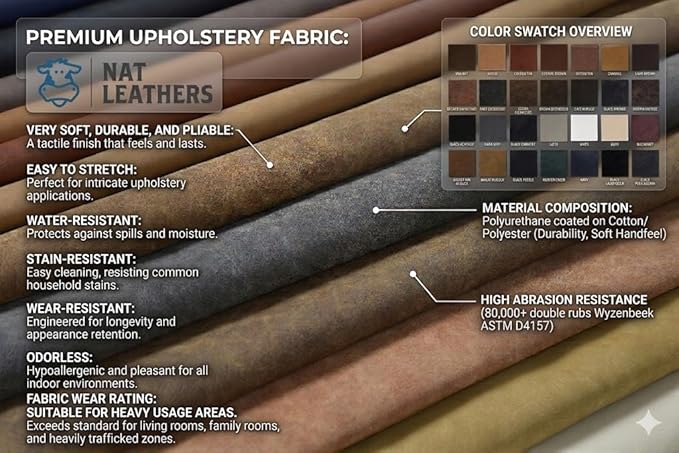 Brown Vintage Distressed Soft Faux Leather Fabric PU Peta Approved Vegan