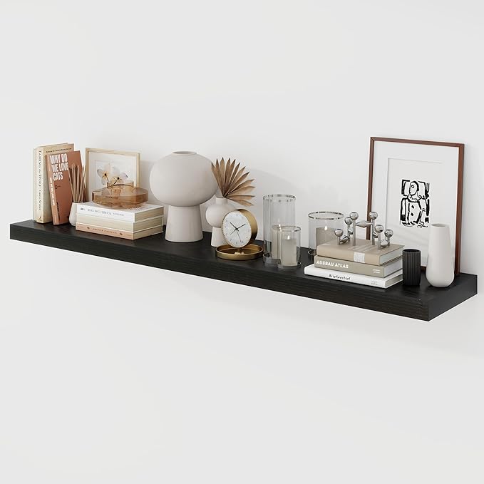 Acovy 48 Inch Floating Shelves, 9.3" Deep Floating Shelf Wall Mounted, Rustic