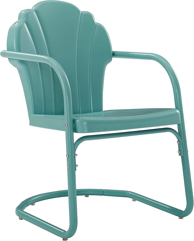Crosley Furniture Tulip 2-Piece Outdoor Chair Set, Retro Metal Patio Chairs