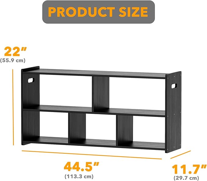 SpaceAid 5-Compartment Bookshelf, Montessori Bookcase