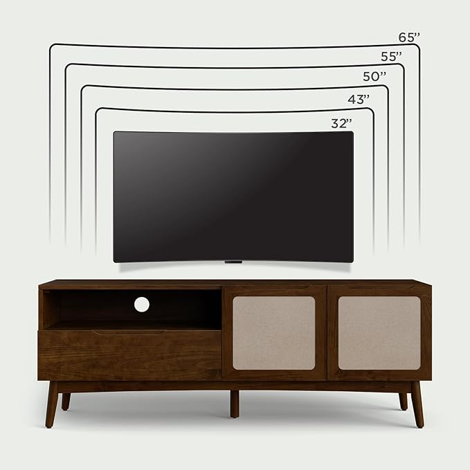 Calista TV Stand 1 Drawer 2 Door – Chestnut Finish Media Console