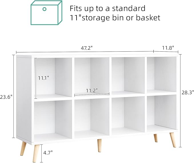 8-Cube Bookshelf 2 Tier Modern Bookcase