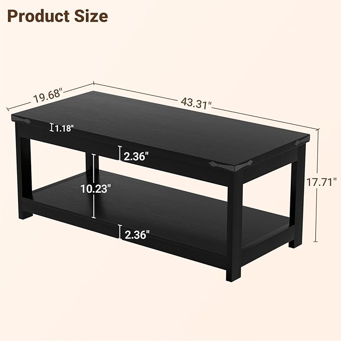 Homieasy 43.3” Rectangular Coffee Table