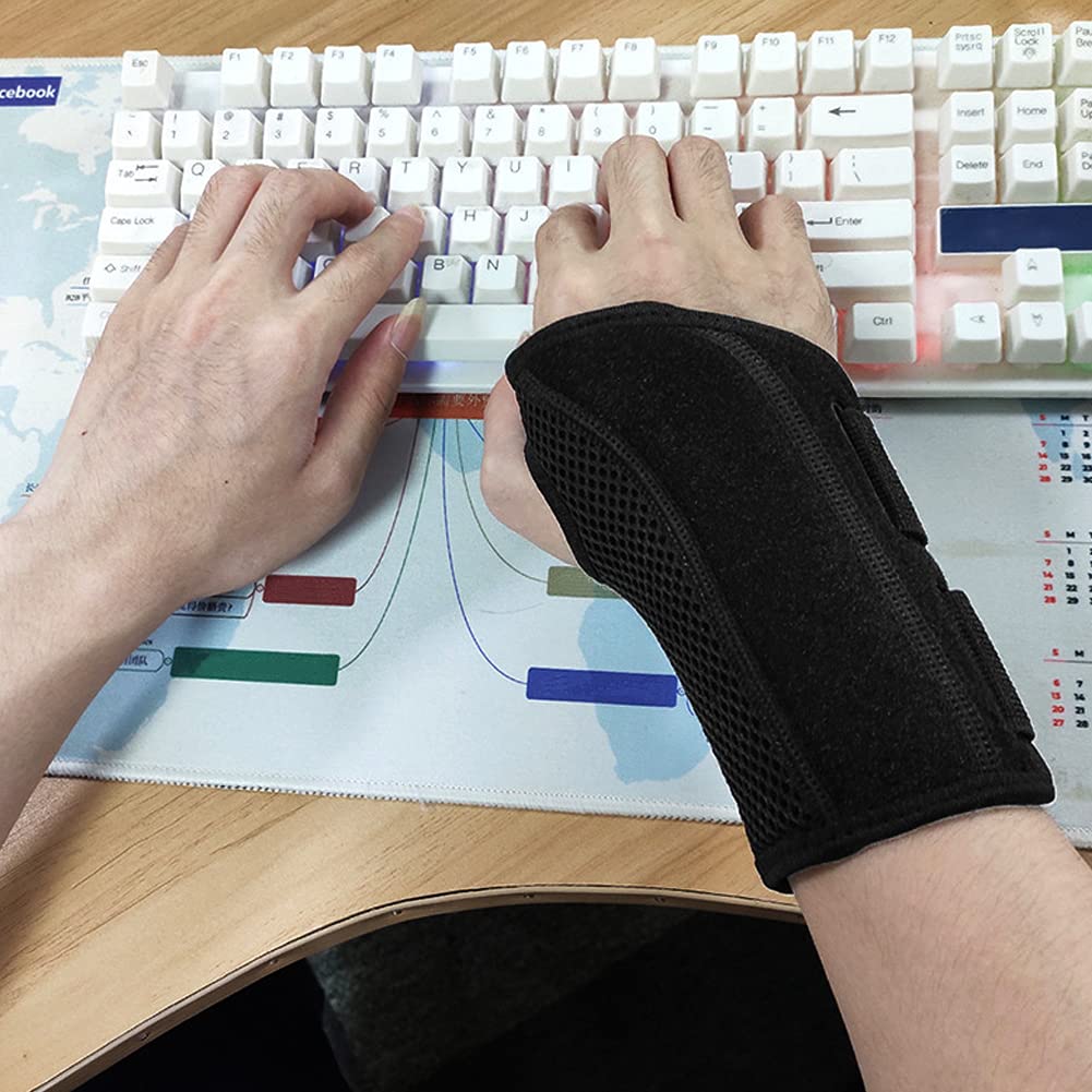 NuCamper Wrist Brace Carpal Tunnel Right Left Hand for Men Women, Night Wrist Sleep Supports Splints Arm Stabilizer with Compression Sleeve Adjustable Straps,for Tendonitis Arthritis Pain Relief (Right Hand-Pink, Small/Medium (Pack of 1))