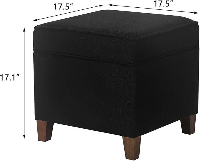 Adeco 17.5" Square Fabric Ottoman