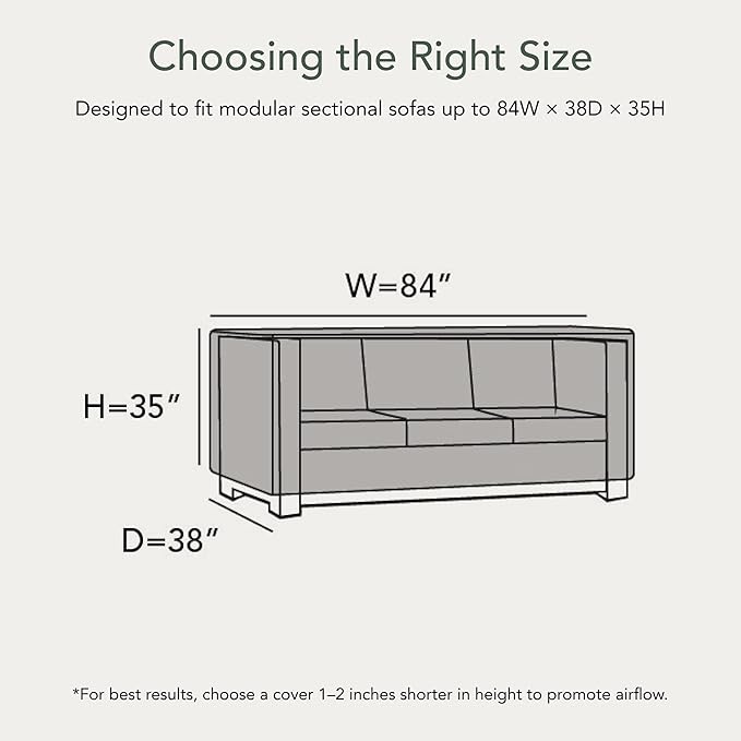 Covermates Ultima Outdoor Modular Sectional Sofa Cover – Heavy-Duty Patio