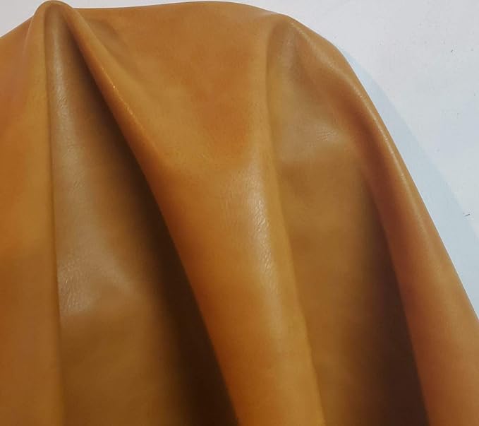 Caramel Light Tan Soft Faux Vegan PU Leather by the Yard Synthetic Pleather 0.9